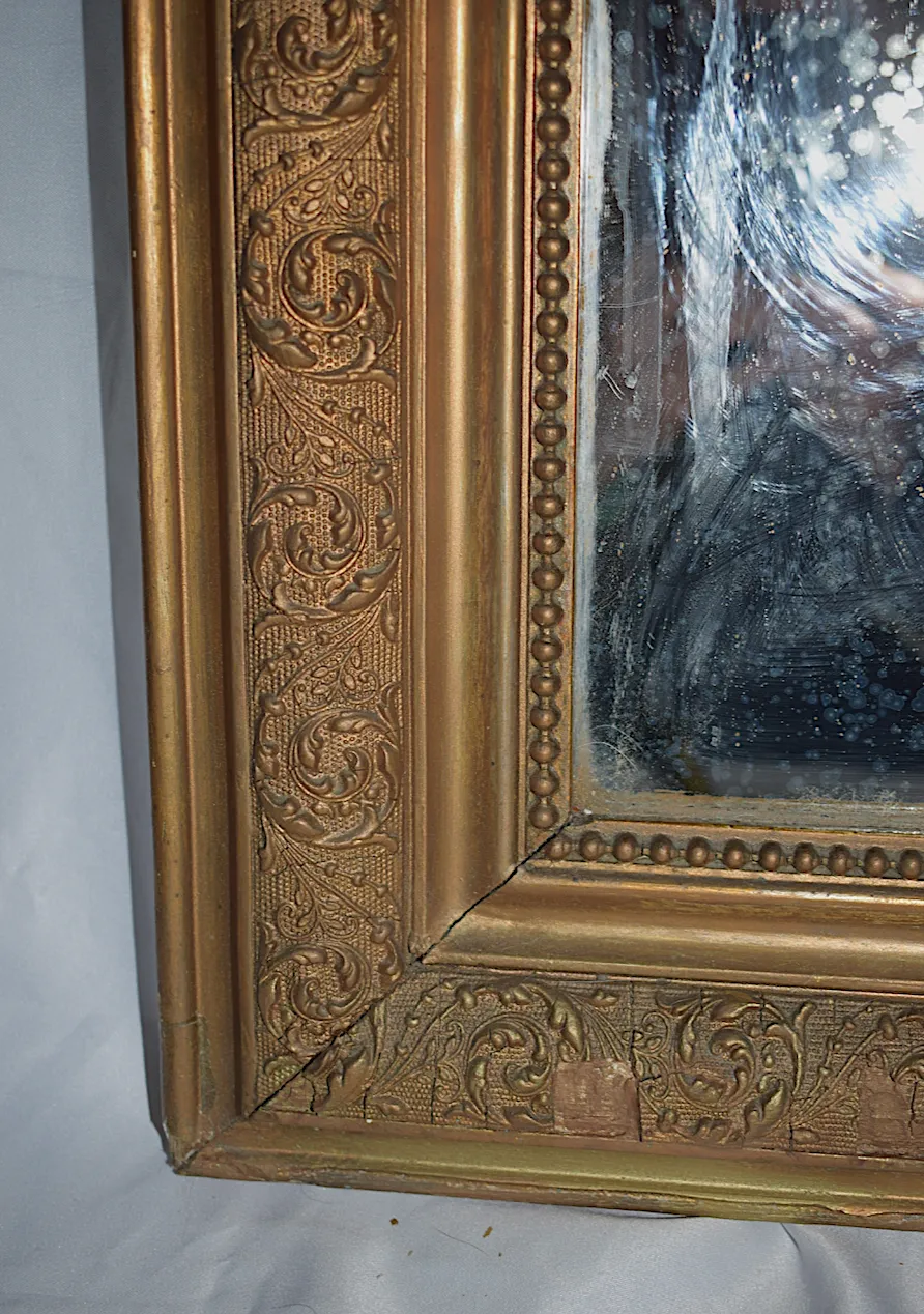 Antique French 19th Century Louis Philippe Gilt Gold Mirror photo for sale