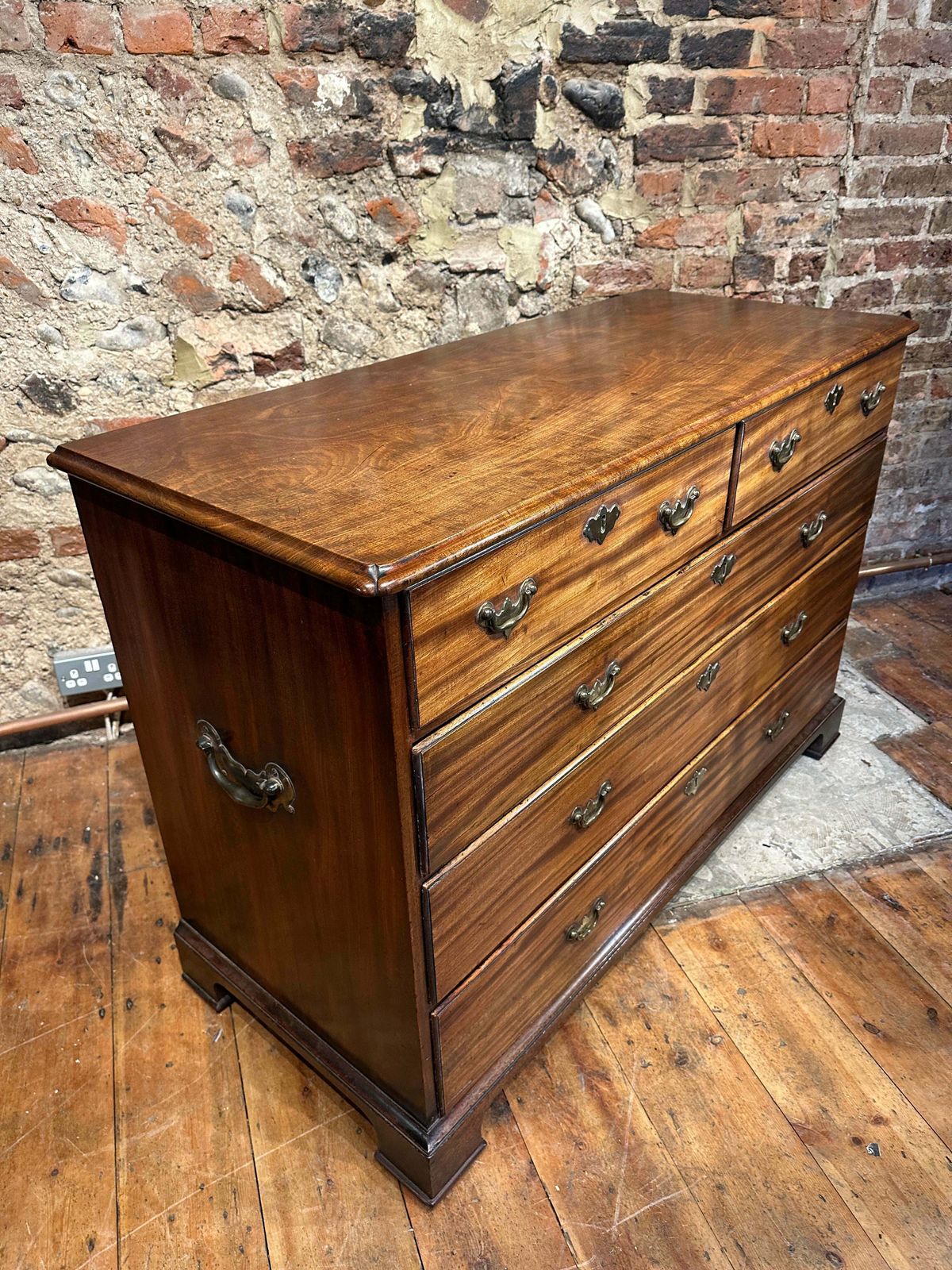 Rare Early Exceptional Antique Yorkshire Chippendale Georgian Cuban Mahogany Country House Chest Circa 1750