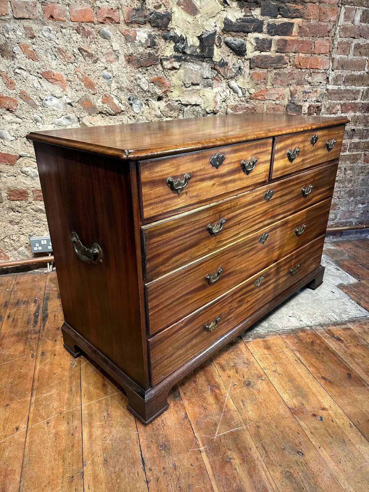 photo for sale Rare Early Exceptional Antique Yorkshire Chippendale Georgian Cuban Mahogany Country House Chest Circa 1750