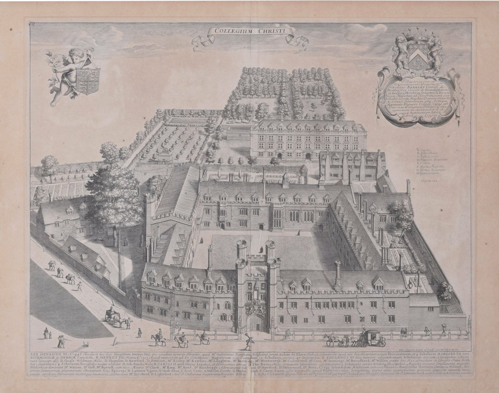 David Loggan (1634 – 1692) Christ’s College, Cambridge (1690) photo buy