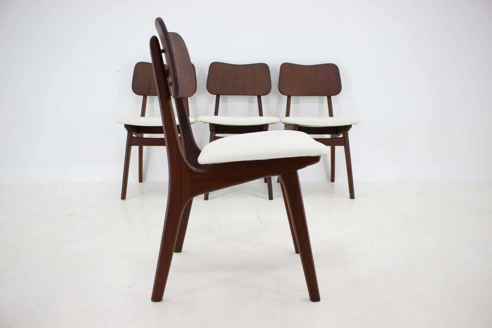 1960s Ib Kofod Larsen Set Of 4 Teak Dining Chairs Model 74, Denmark photo vintage