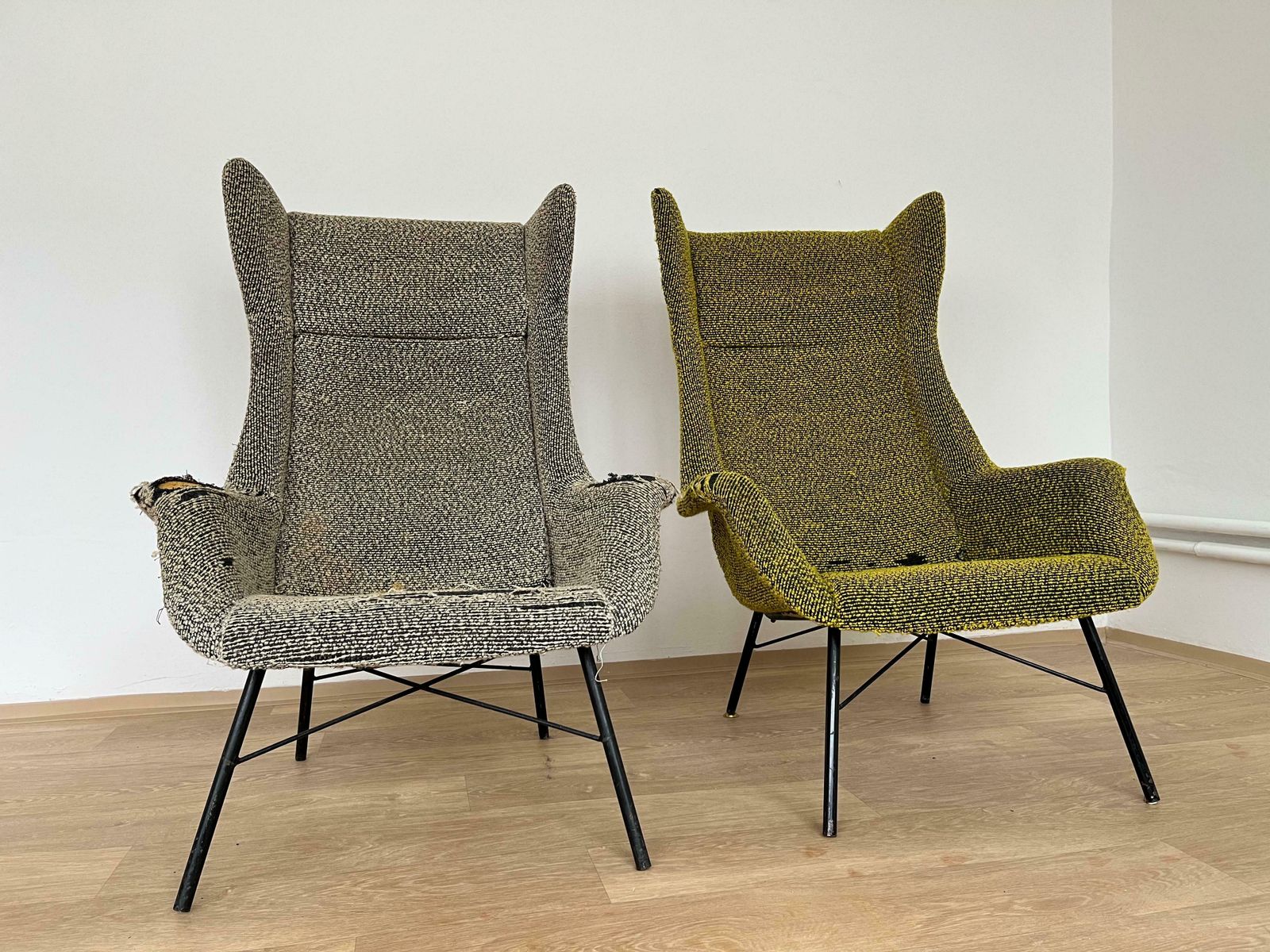 Pair Of Design Fibreglass Wing Chairs By Miroslav Navratil, 1970s photo Furniture