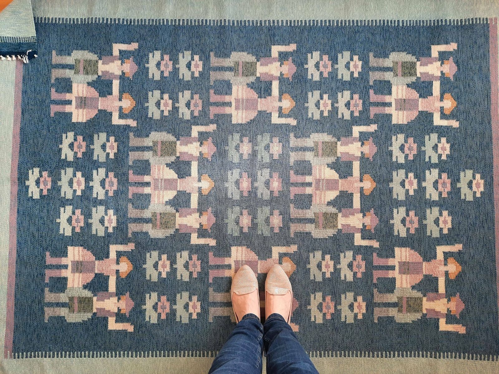 Vintage Sweedish Style Hand Woven Flat Weave Rug, Modern Scandinavian Flatweave Area Rug, Hand Made , Hand Woven Wool Kilim Carpet photo Textiles