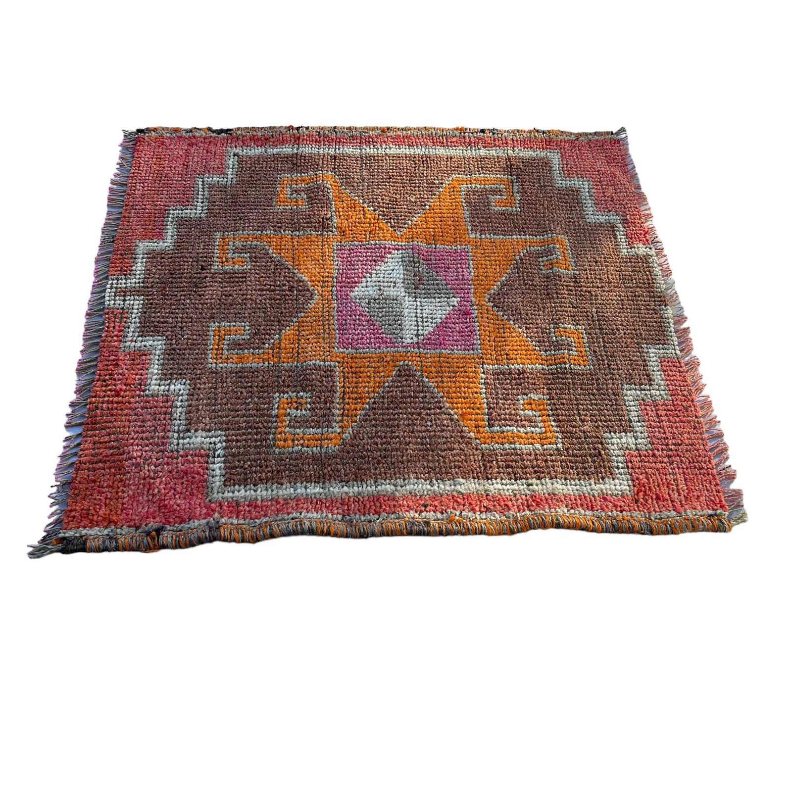Traditional Vintage Kurdish Herki Rug , 100x100 Cm photo buy