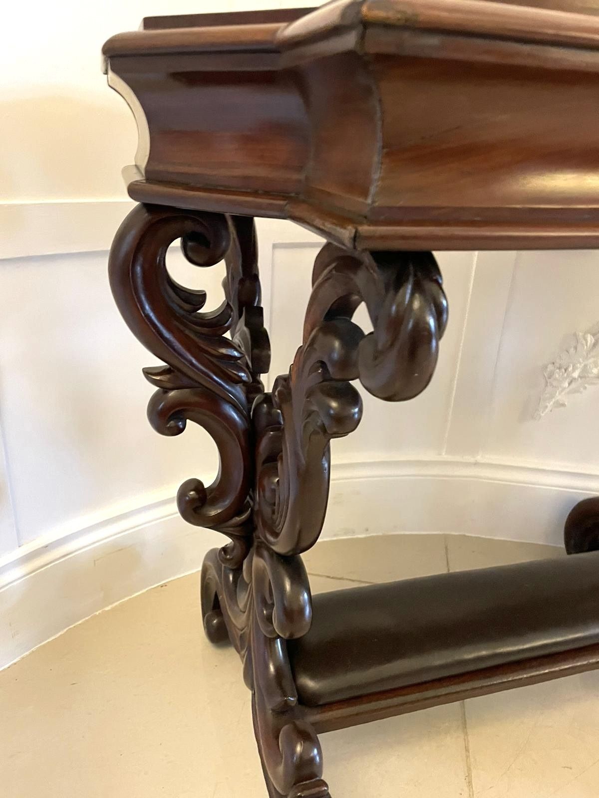 Outstanding Quality 19th Century Antique Carved Mahogany Freestanding Side Table photo 3225.0