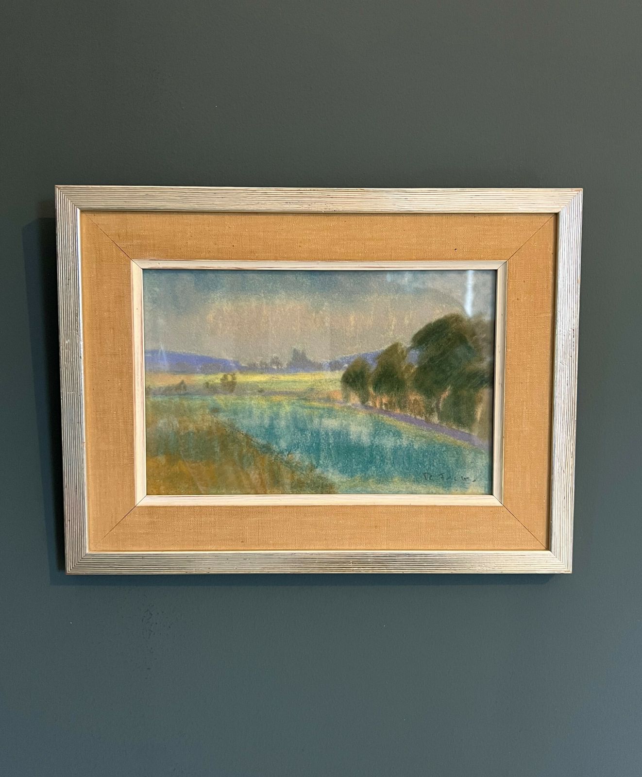 A Pair Of Mid Century Swedish Framed Pastel Landscapes By Ragnar Falk photo Art