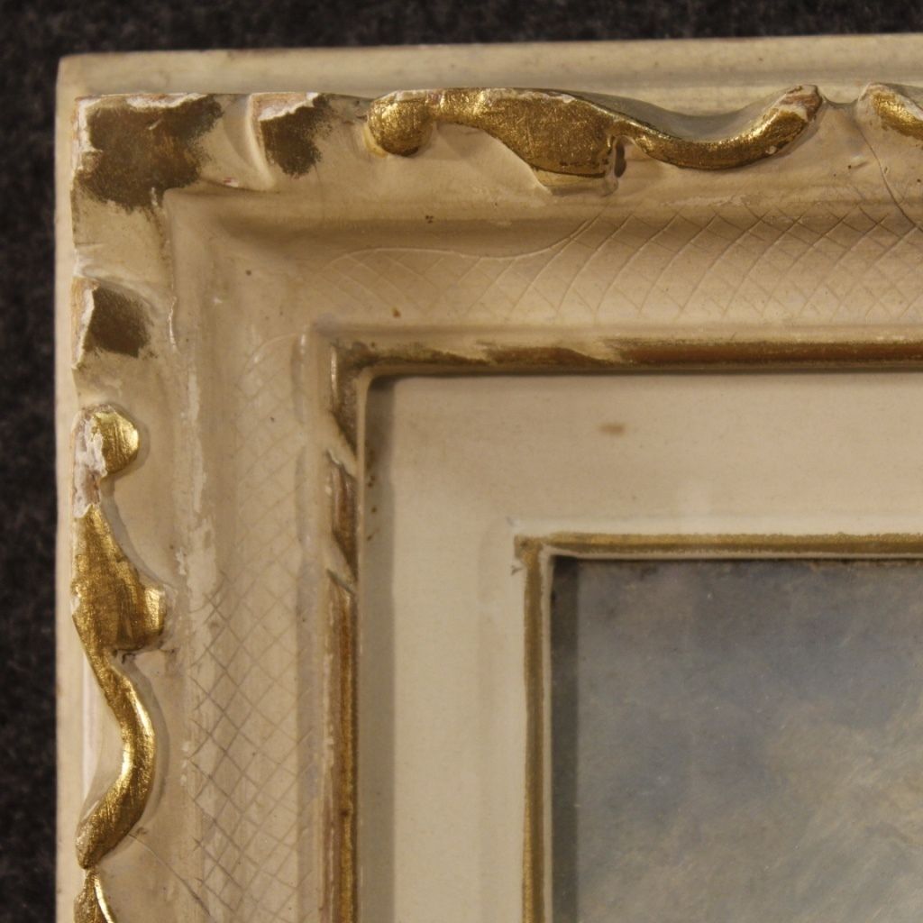 photo furniture Italian Signed Landscape Painting View Of River With Boats