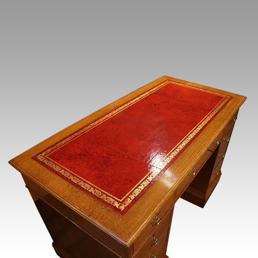 photo for sale Edwardian Oak Pedestal Desk, 1900s
