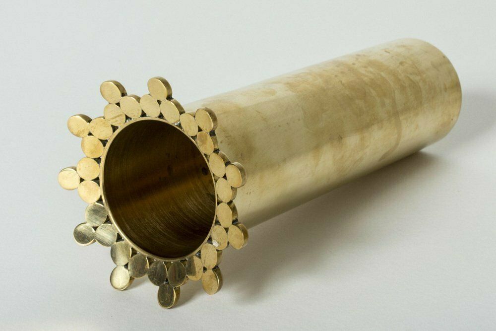 Brass Vase By Pierre Forssell, 1970s photo for sale
