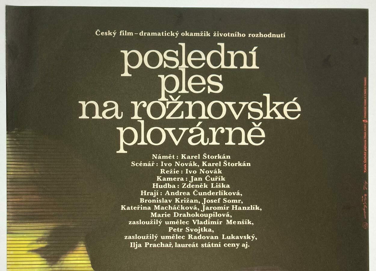 Original Film Poster, The Last Ball At The Pool, Jaroslav Fišer, 1974, Genuine Czech Vintage Print photo furniture