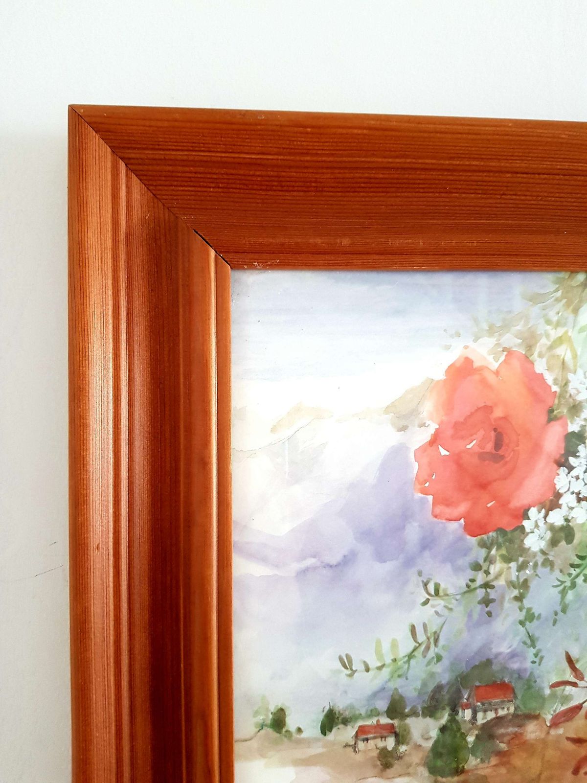 Large, Framed Watercolour Print Of 'Roses & Jasmine' photo 50.0