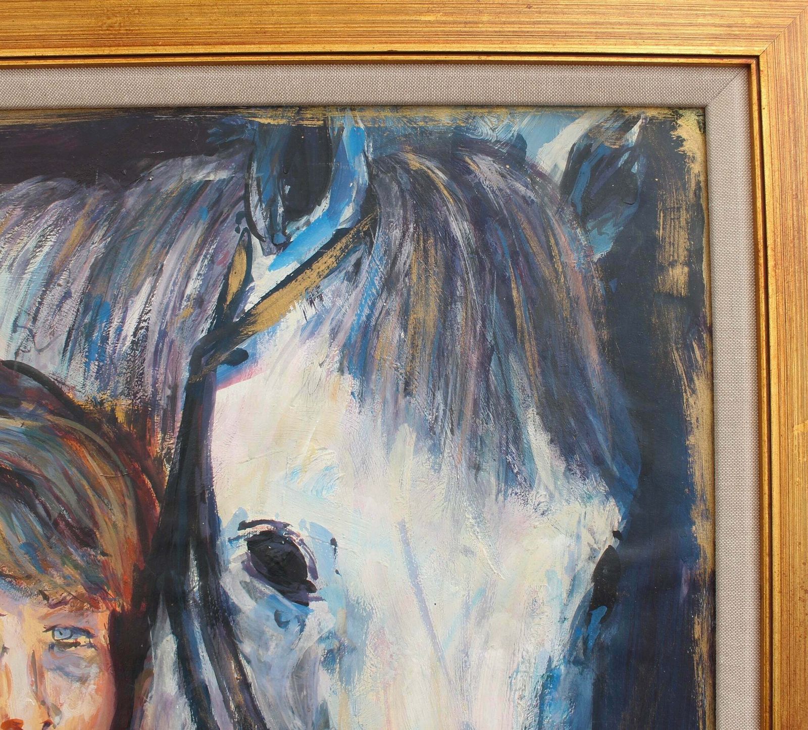 'Portrait Of A Woman And Her Horse', French School (1988) photo Art