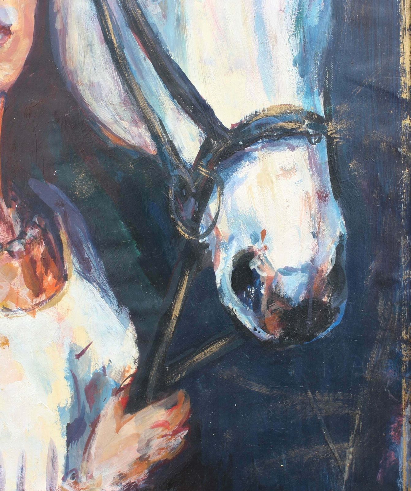 Art 'Portrait Of A Woman And Her Horse', French School (1988) photo