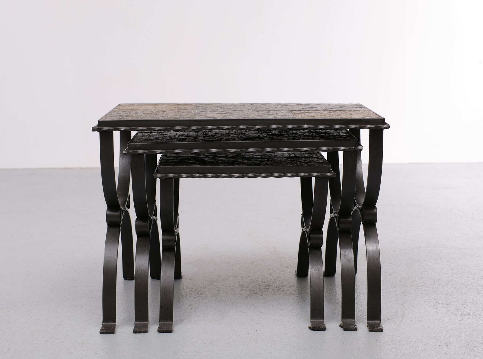 photo for sale Slate Stone Brutalist Nesting Tables, 1970s, France