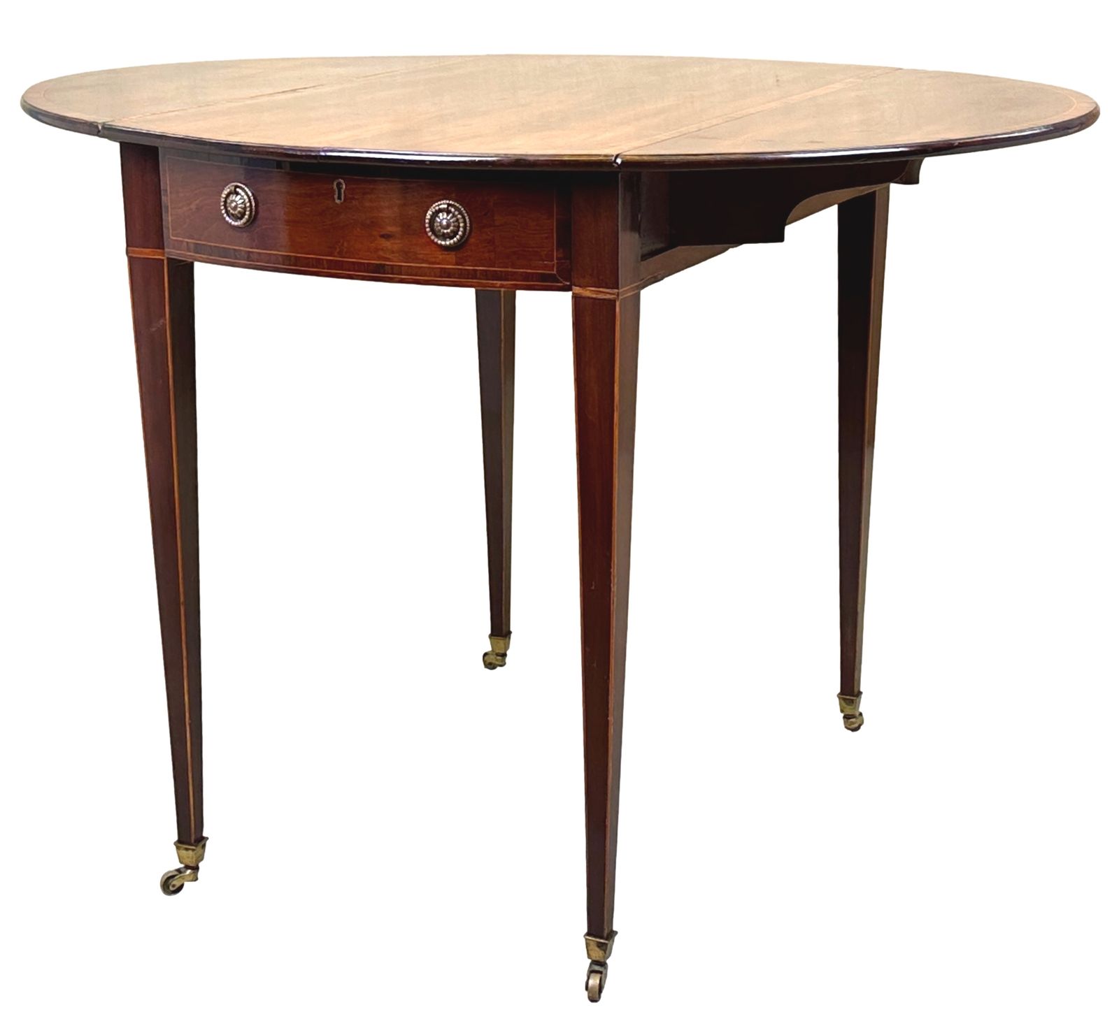 Antique Mahogany Oval Pembroke Table (England, Circa 1790)