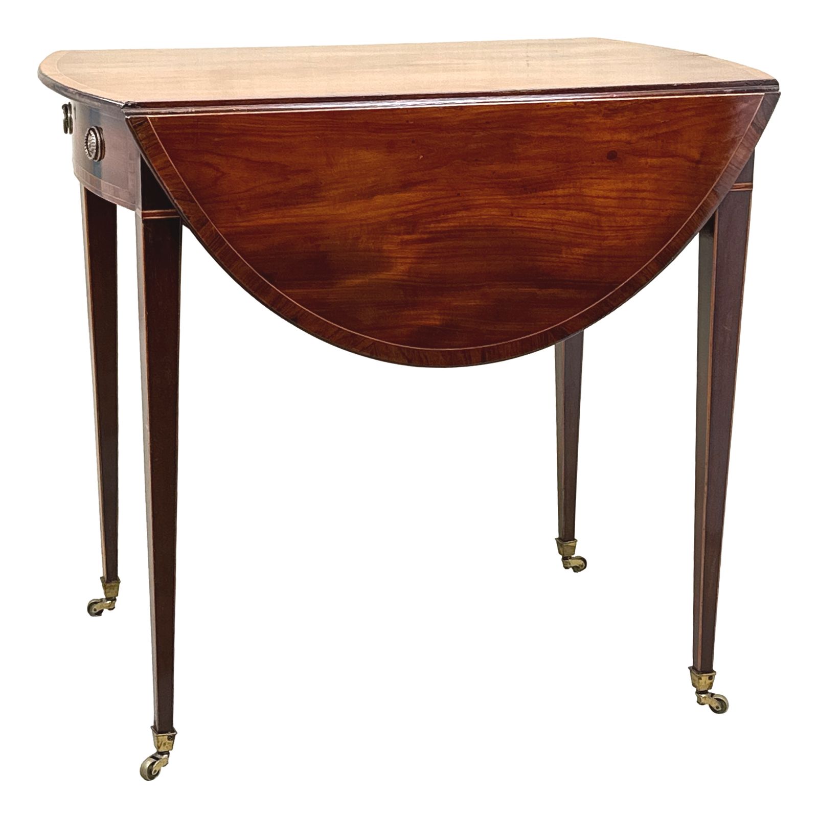 3750.0 Antique Mahogany Oval Pembroke Table (England, Circa 1790) photo