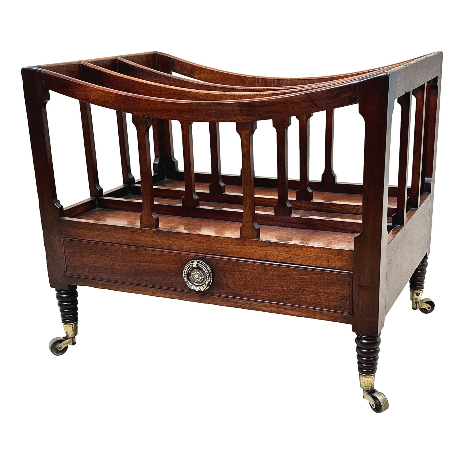 Regency Mahogany Boat Shaped Canterbury (England, Circa 1820)
