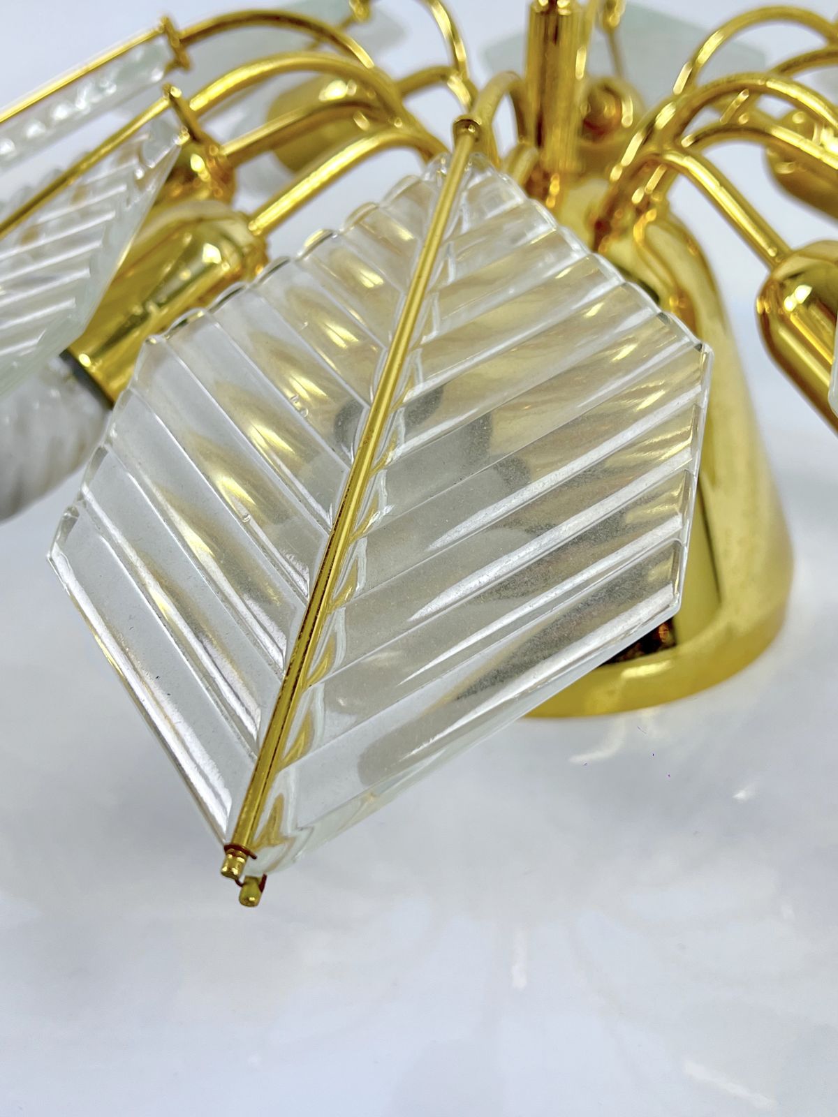 Italian Modern Pair Of Brass Ceiling Lamps By Zero Quattro. 1970s photo 2125.5