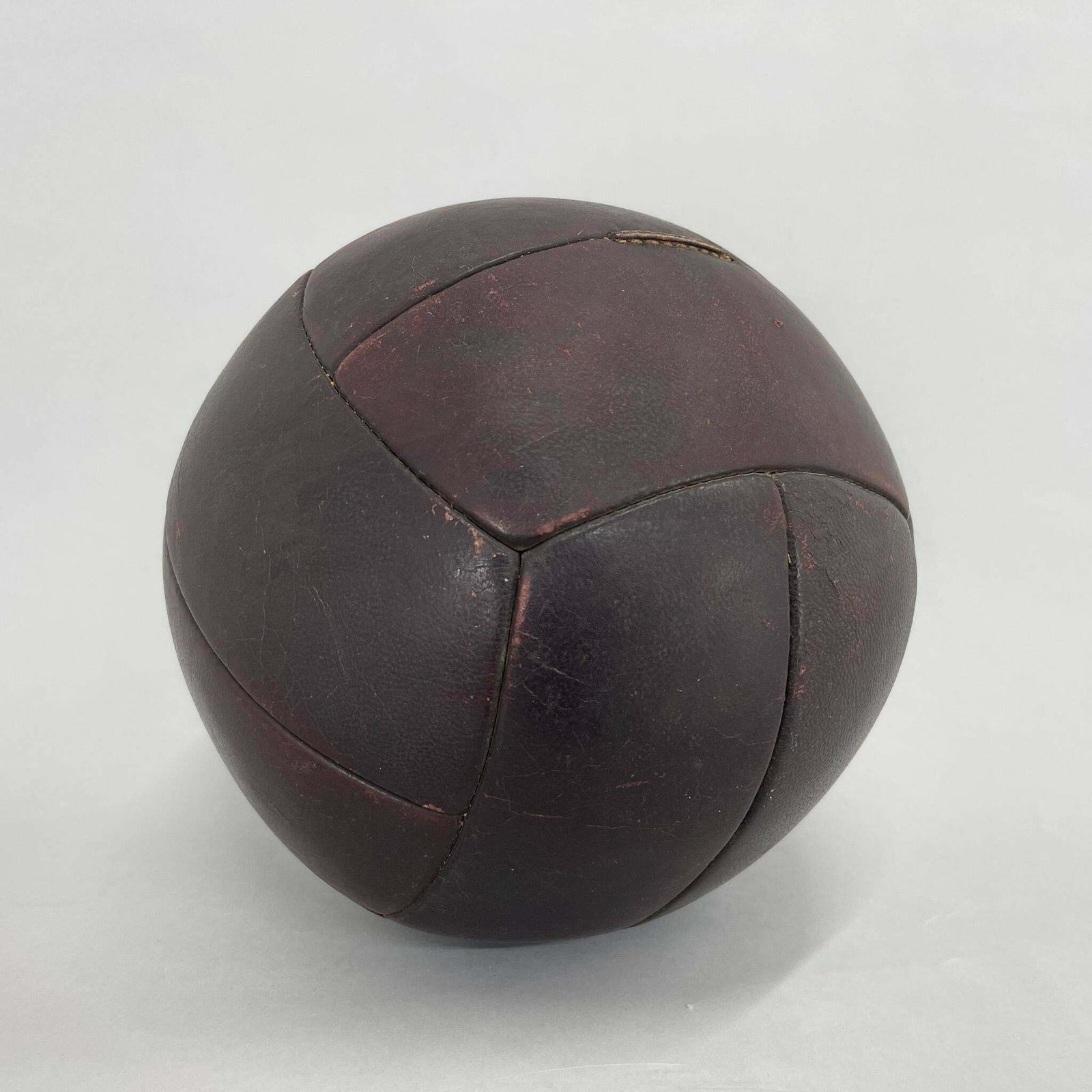 Vintage Mahagony Leather Medicine Ball, 1930's photo Home Decor