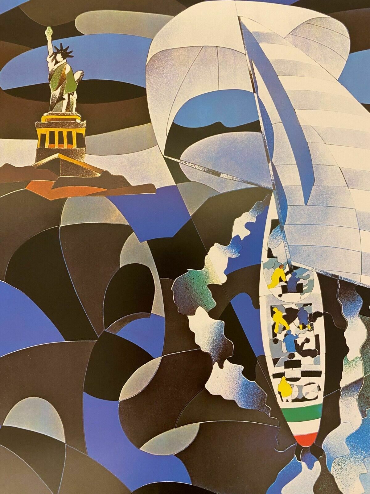 Art Ugo Nespolo, 1983   Azzurra   Original Advertising Vintage Poster photo