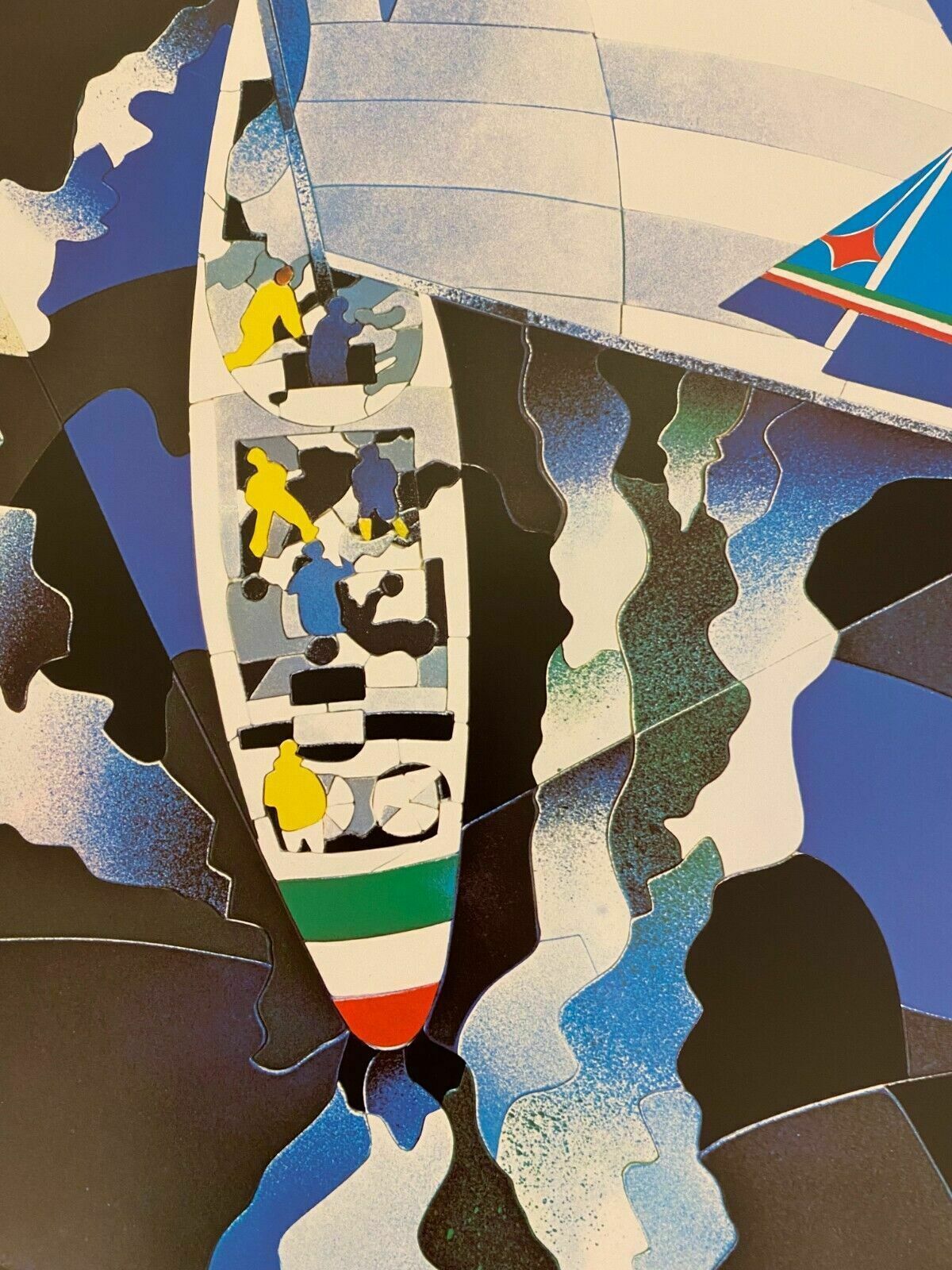 photo vinterior Ugo Nespolo, 1983   Azzurra   Original Advertising Vintage Poster