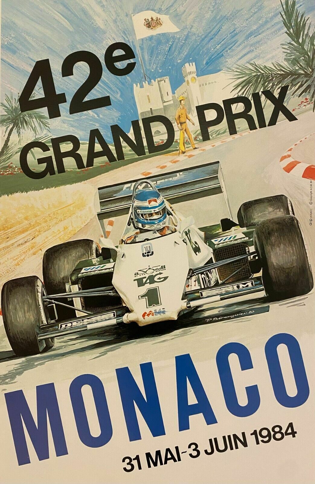 Pierre Berenguier, 1984   Monaco 84   Advertising Offset Poster Linen Backed photo furniture