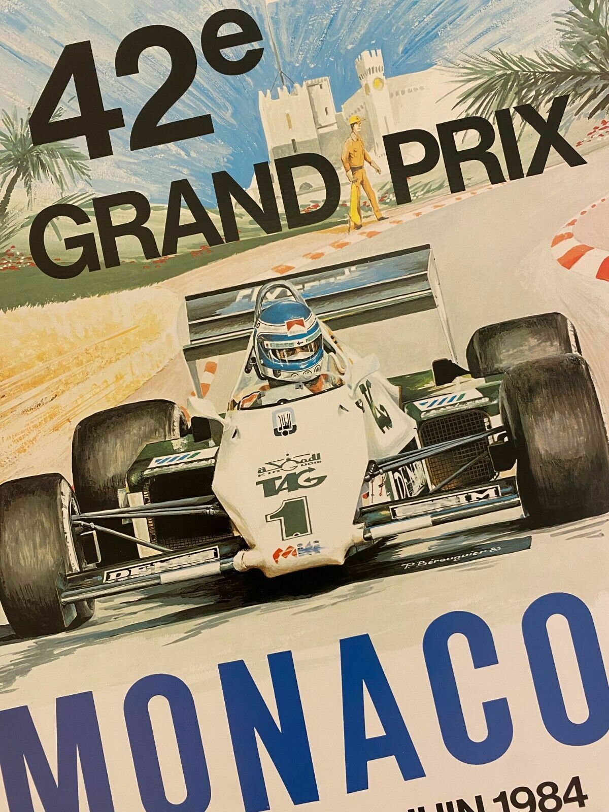 Pierre Berenguier, 1984   Monaco 84   Advertising Offset Poster Linen Backed photo vinterior
