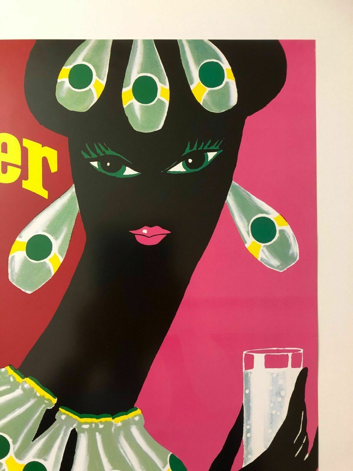 Bernard Villemot, C.A. 1990s   Perrier   Original Vintage Poster Printed In Offset Cm 60 X 43 photo for sale