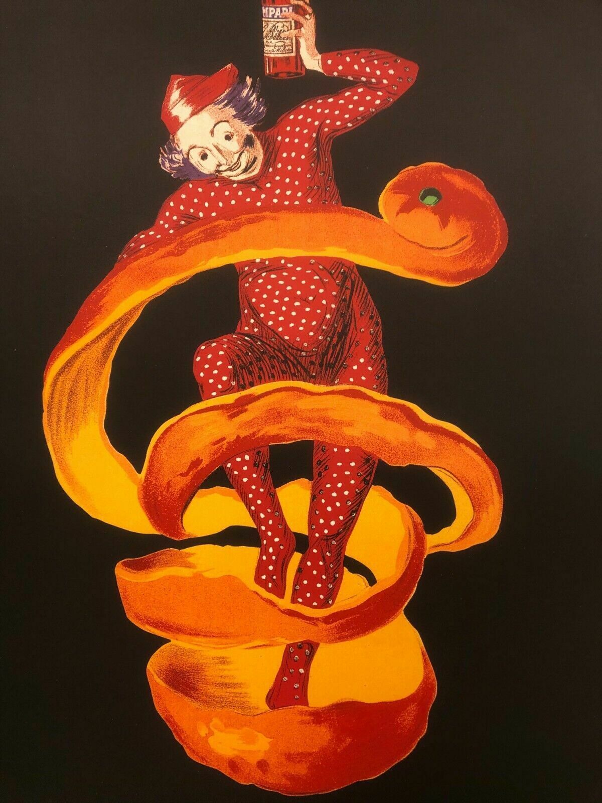 Leonetto Cappiello, 1970s   Spiritello Campari   Vintage Affiche Linen Backed On Canvas photo vintage