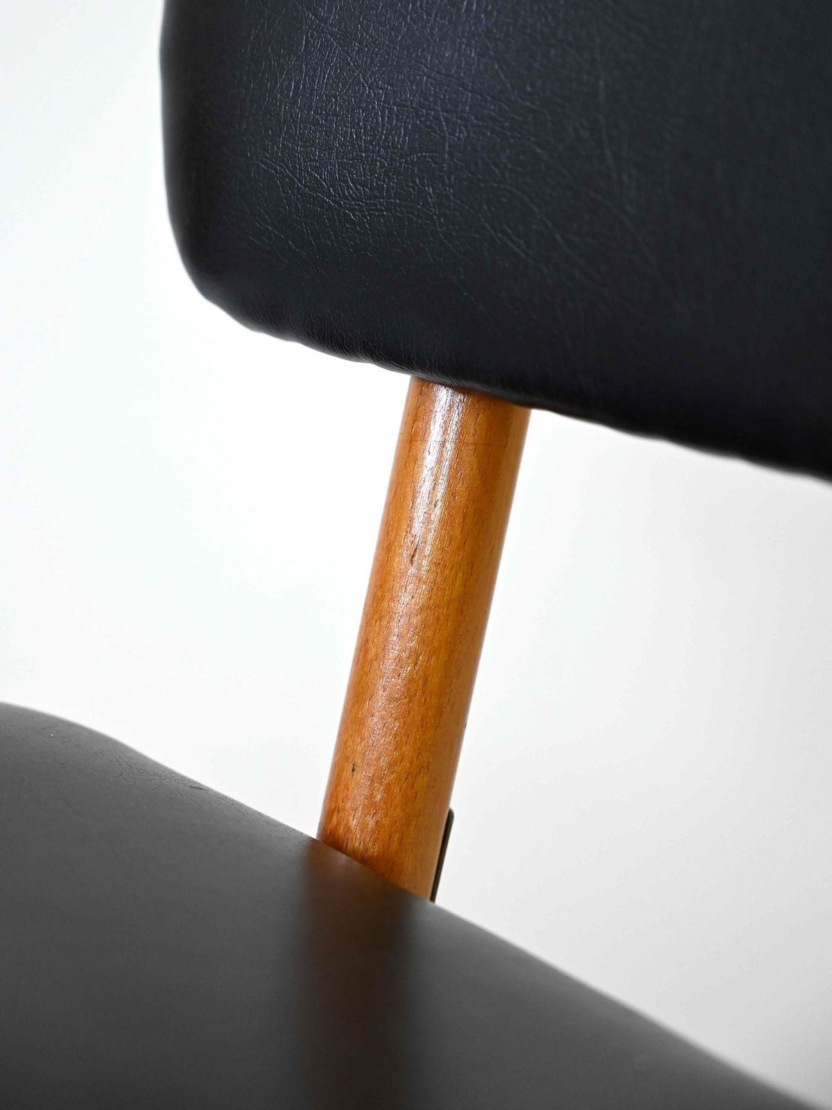 Scandinavian Vintage Chair In Black Leatherette photo buy