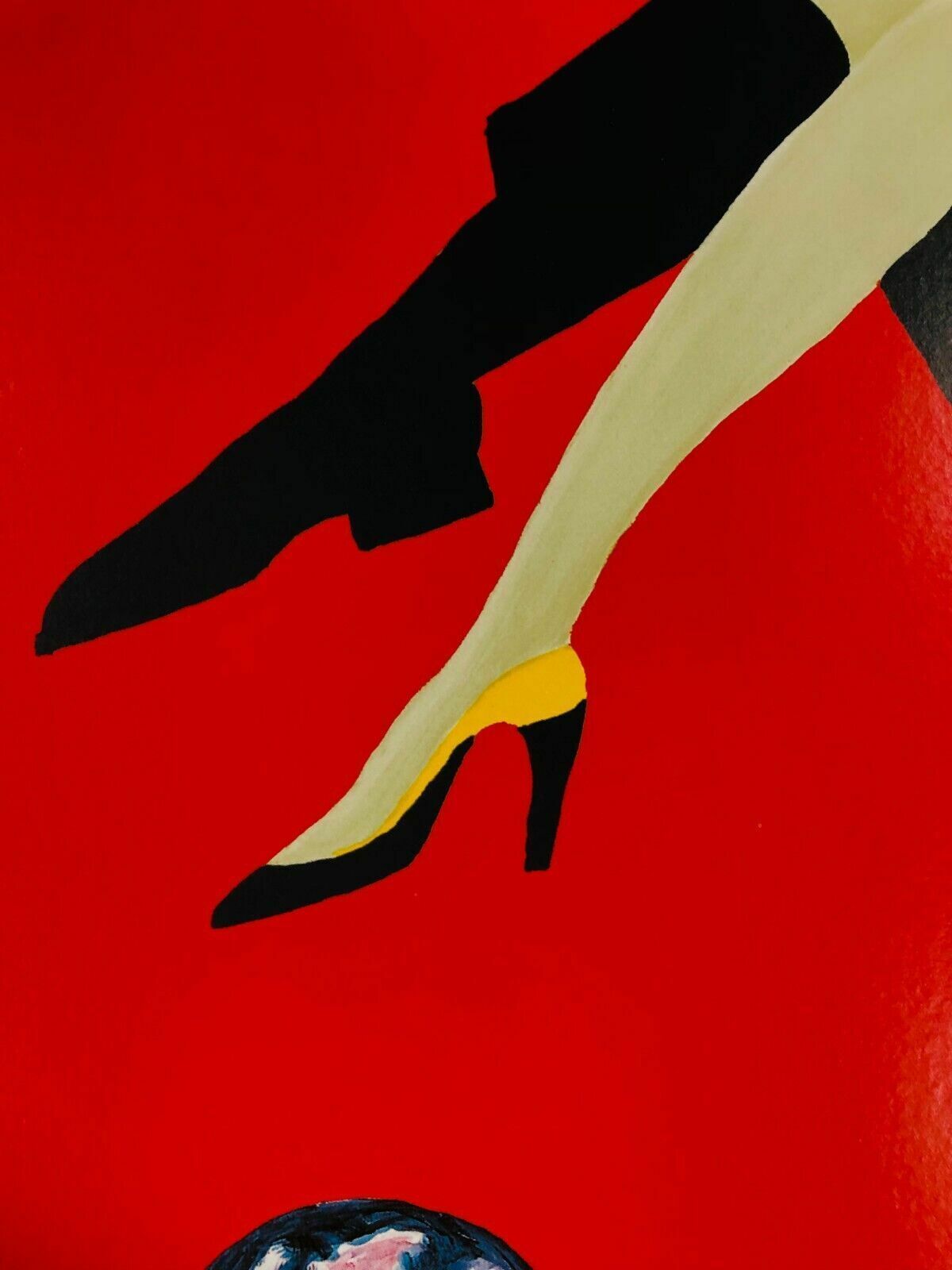 photo for sale Bernard Villemot, C.A. 1980s   Bally Femme Au Ballon   Original Vintage Poster Linen Backed On Canvas Cm 60 X 40
