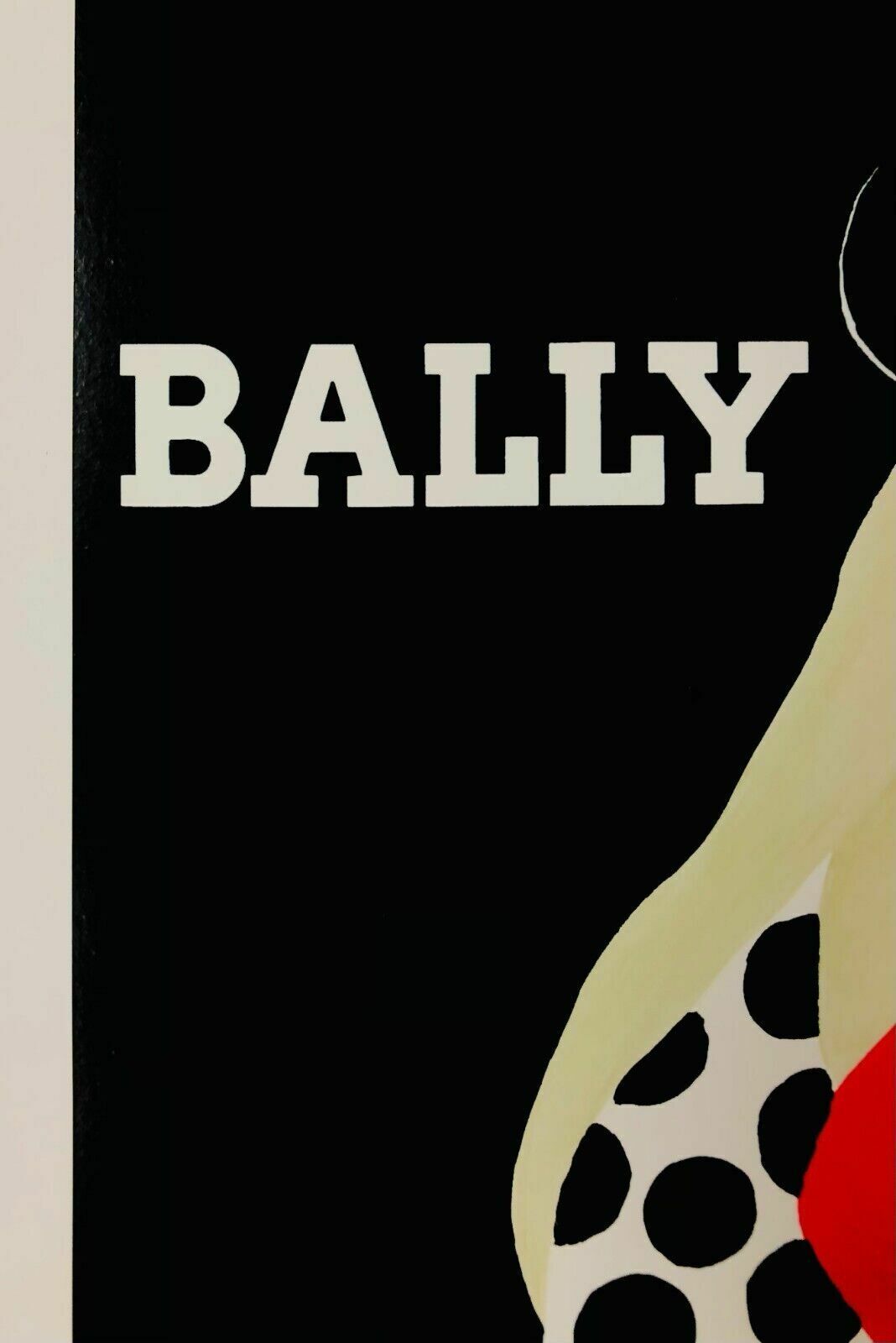 300.0 Bernard Villemot, C.A. 1980s   Bally Femme Au Ballon   Original Vintage Poster Linen Backed On Canvas Cm 60 X 40 photo
