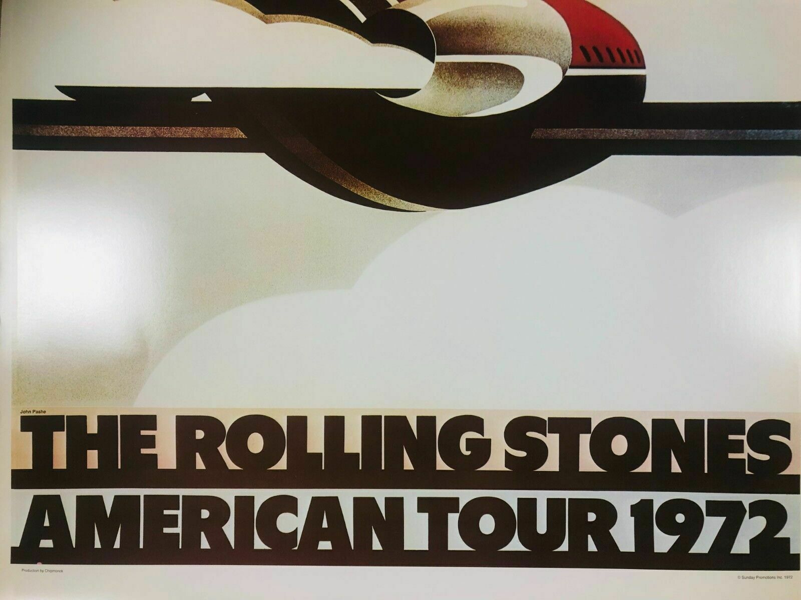 John Pasche, 1972   Rolling Stones American Tour   Exhibition Poster photo vinterior