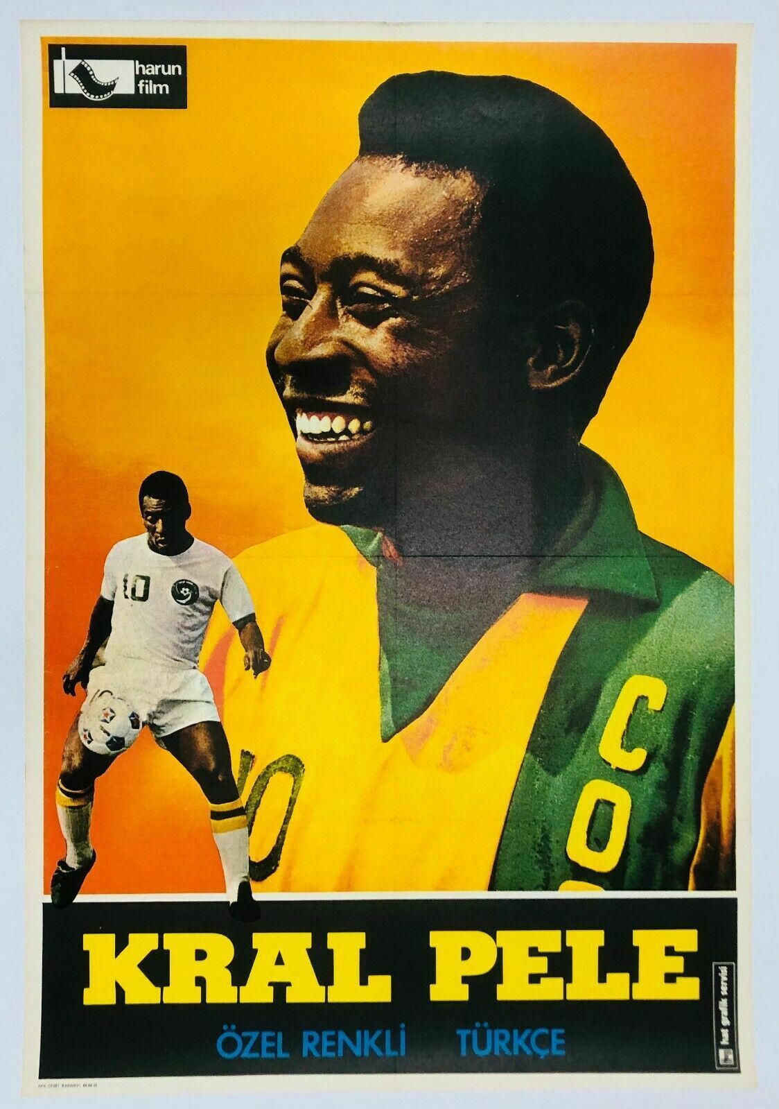 Anonymous, 1960s Pele   The King   Original Vintage Affiche Linen Backed On Canvas Cm 100 X 68,5   In 39,4 X 26,9
