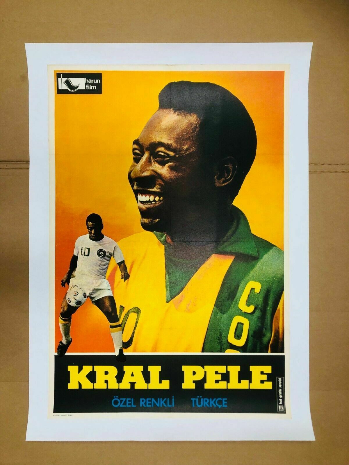 Anonymous, 1960s Pele   The King   Original Vintage Affiche Linen Backed On Canvas Cm 100 X 68,5   In 39,4 X 26,9 photo furniture