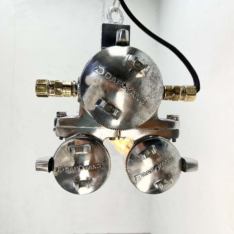 1970s Industrial Polished Aluminium Brass & Glass Edison Flameproof Strip Light photo 875.0