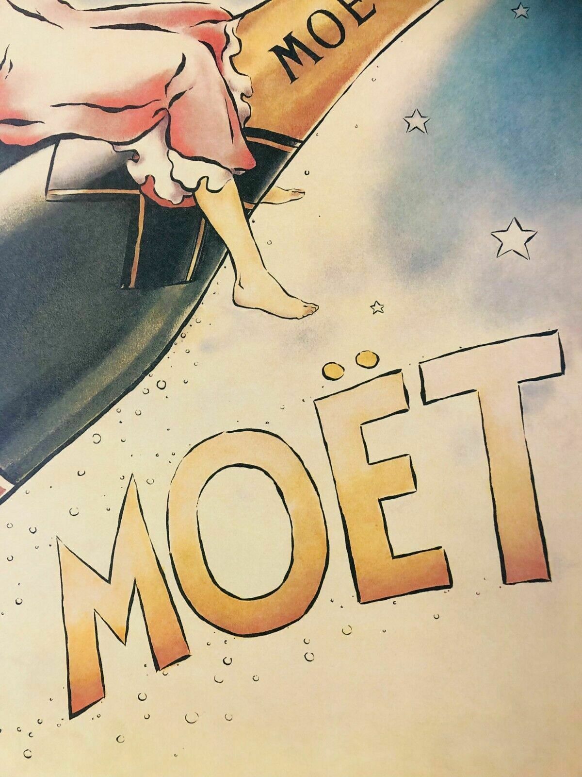 Vince Mcindoe, 80s   Moët & Chandon   Original Offset Poster Cm 61 X 46 photo 250.0