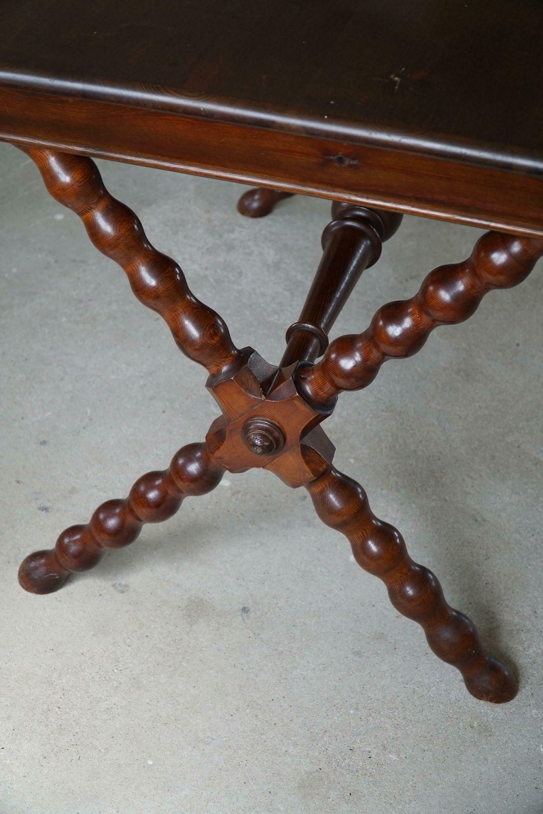 French Sculptural Baroque Style Desk In Stained Pine, Early 20th Century photo 2409.0