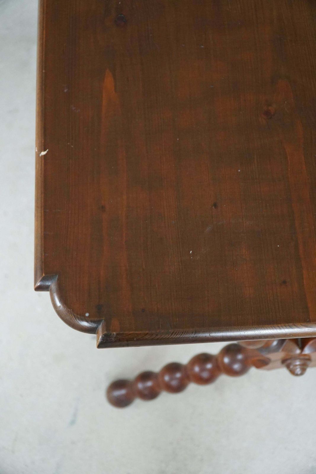 2409.0 French Sculptural Baroque Style Desk In Stained Pine, Early 20th Century photo