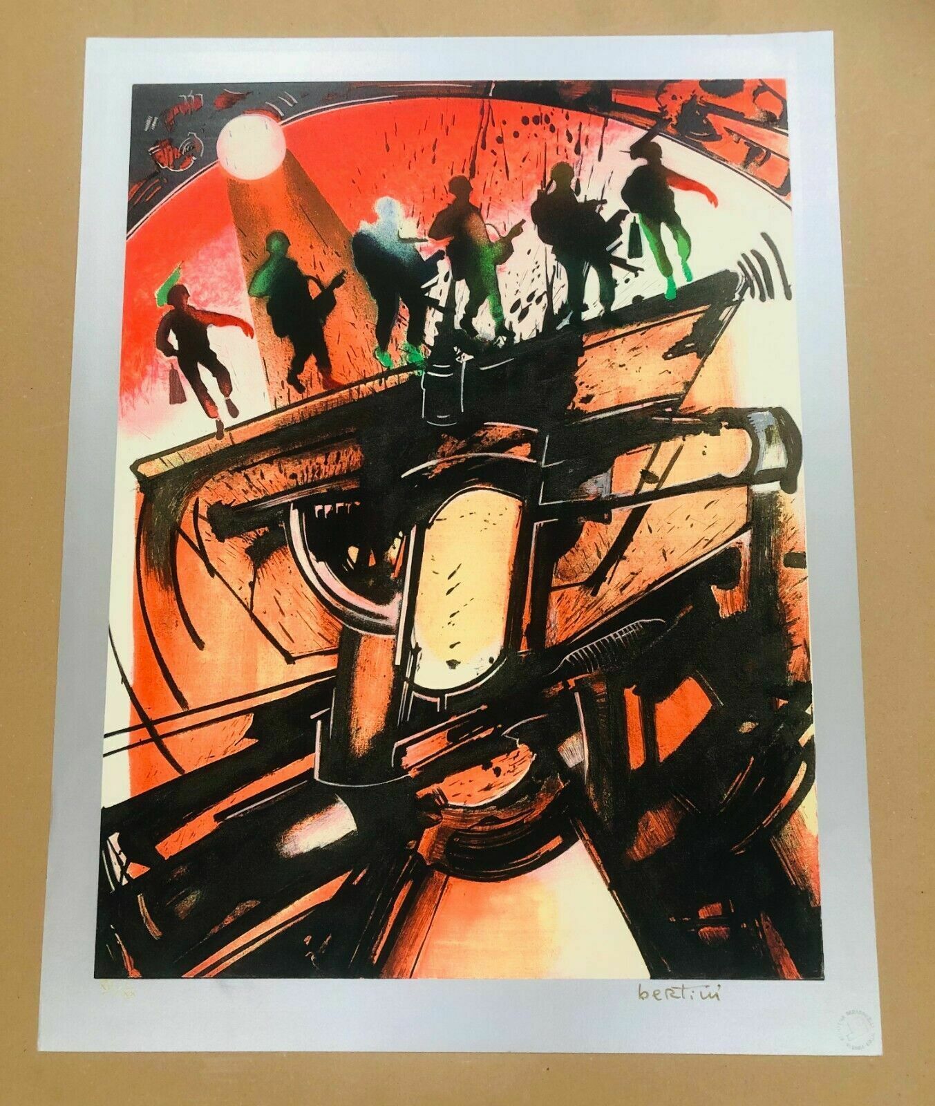 355.0 Gianni Bertini 2003  The Victims Of Mercury  Screen Printing On Cardboard photo