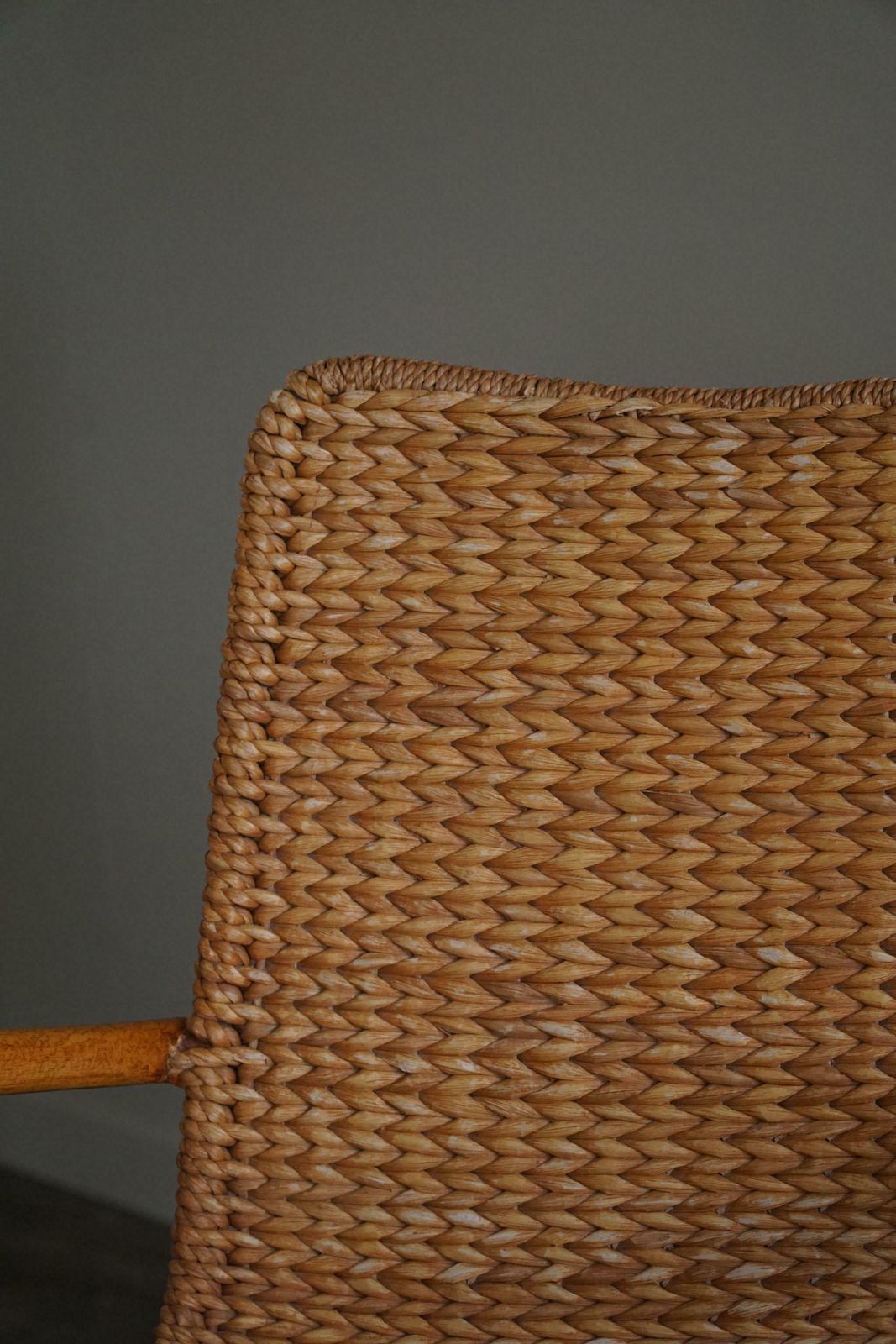 Furniture Set Of 4 Italian Vintage Armchairs In Wicker And Birch Mid Century Modern 1950 photo