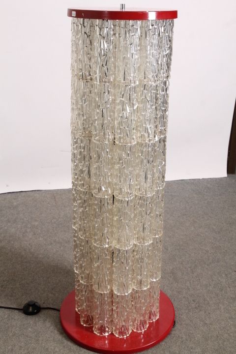 photo furniture 70s Modern Design Floor Lamp In Vintage Glass !!! Restored And Electrified.