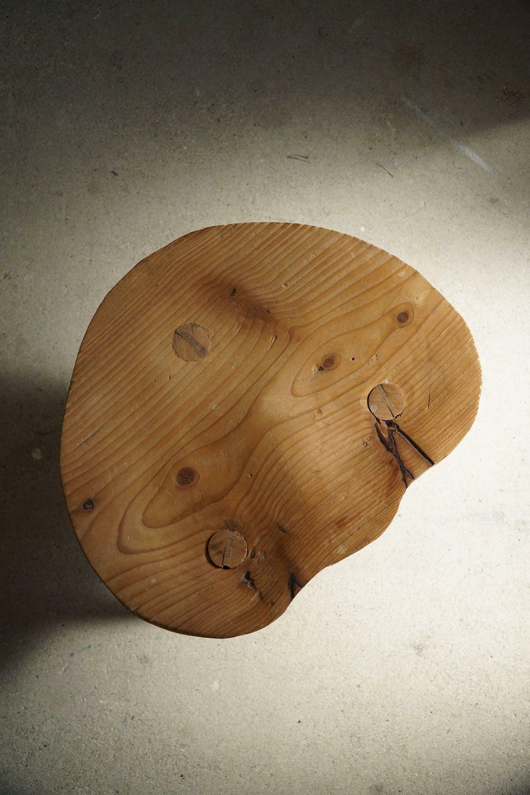 Tripod Stool In Solid Pine Wood, By Swedish Cabinetmaker, Mid Century, Ca 1960s photo Furniture