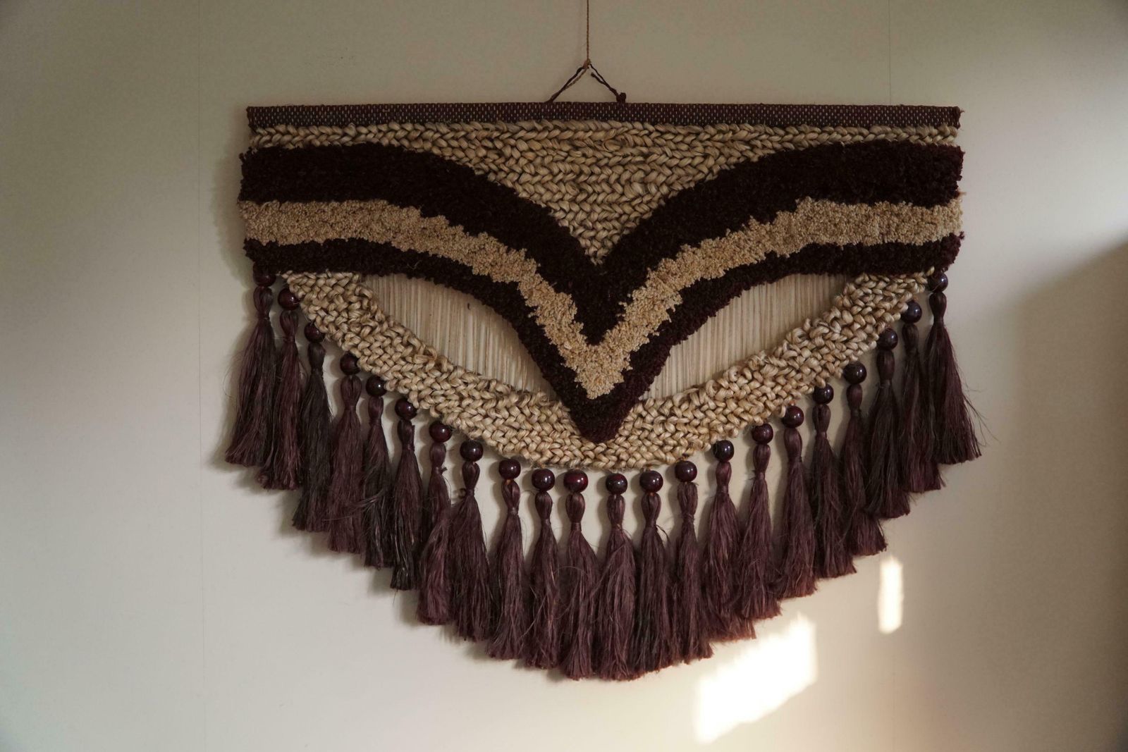 photo for sale Handmade Bohemian Vintage Rug In Jute, Made In India, Late 20th Century