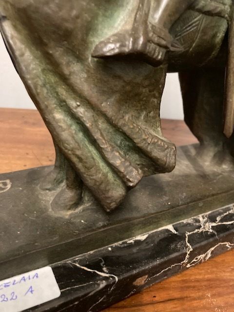 photo for sale Ancient Bronze Of A Knight On Horseback From The Early 1900s, Italian School.