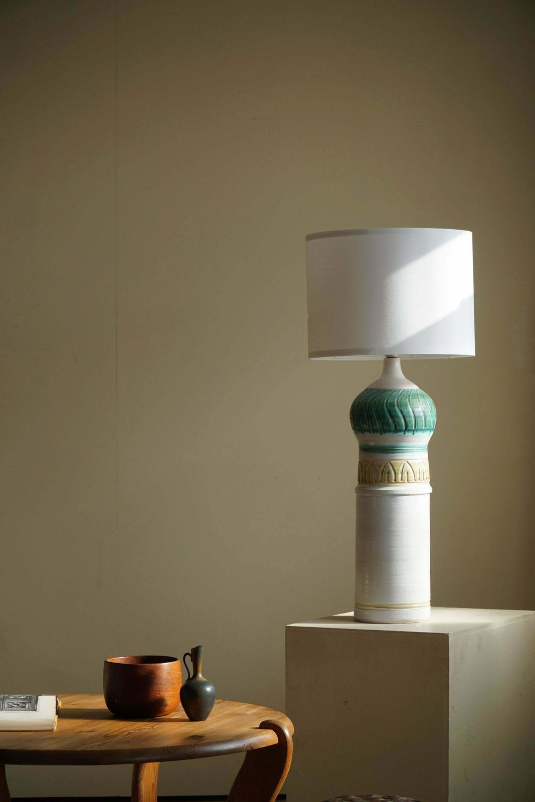 Danish Modern Decorative Ceramic Floor Lamp, Made In 1970s photo for sale