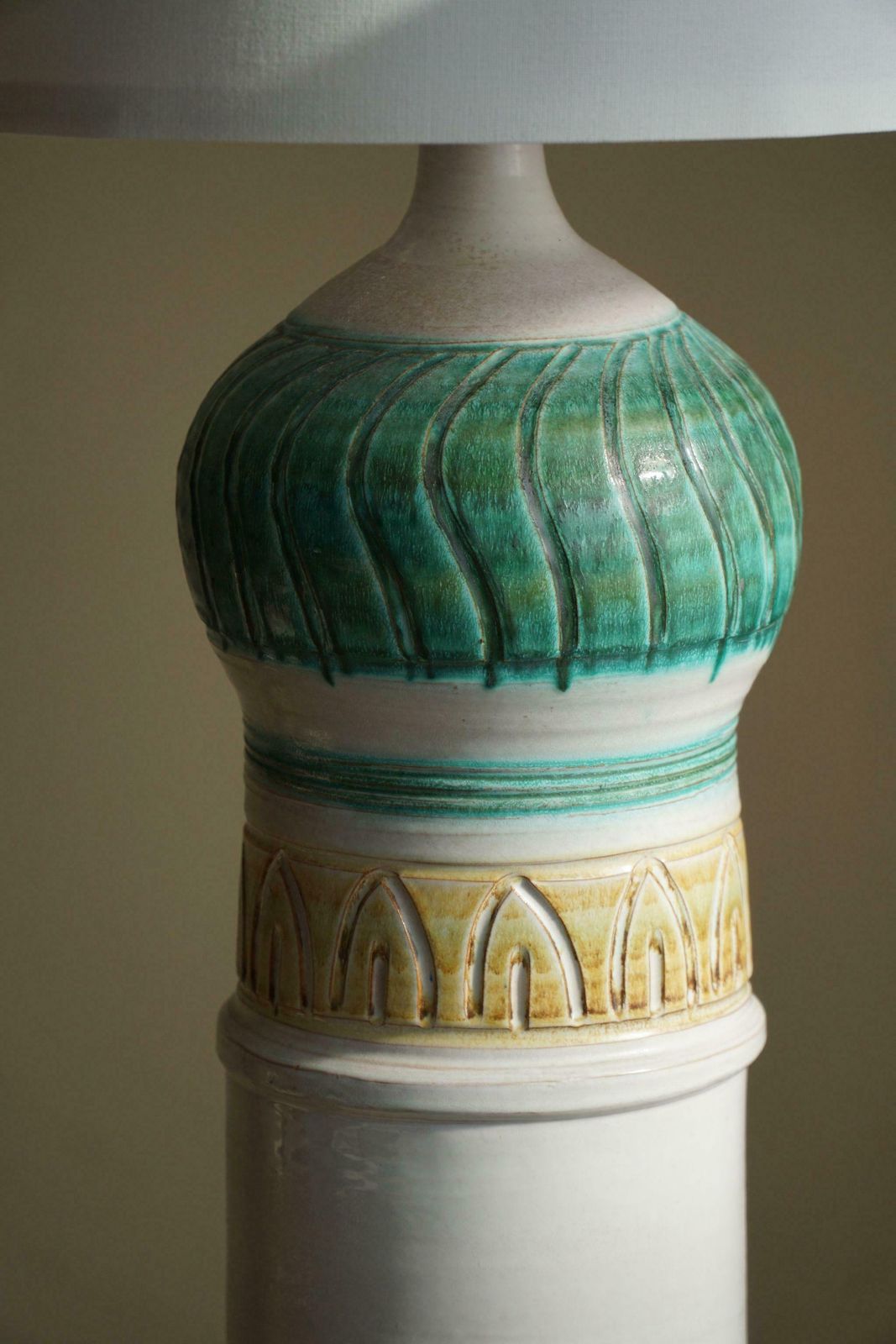 Danish Modern Decorative Ceramic Floor Lamp, Made In 1970s photo Lighting