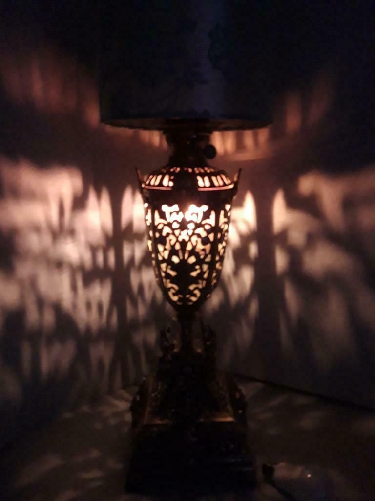 Very Rare And Ornate Brass And Ormolu Oil Lamp photo 895.0