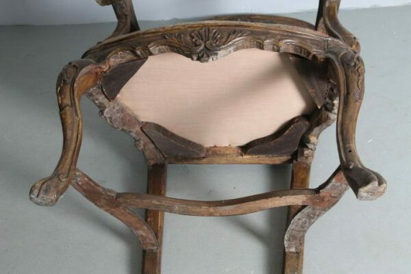Furniture Ancient Genoa Armchair Louis XIV End Of 600. Italy Solid Walnut. photo