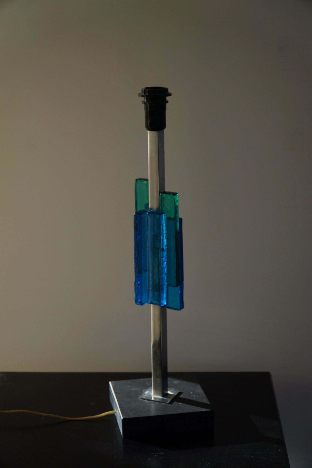 Svend Aage Holm Sørensen Table Lamp, Metal & Glass, Danish Modern Design, 1960s photo Lighting